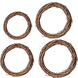 DBAILY 4PCS Weidenkranz Natur Klein Natur Deko Türkranz Holzkranz DIY Weidenkranz Ungeschält Kranz...