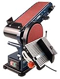 FERM Bandschleifmaschine – 350W – 150mm - einschl. 2 Schleifbänder (P80 & P120) und 2...