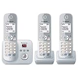 PanasonicKX-TG6823GS DECT Schnurlostelefon mit Anrufbeantworter (3 Mobilteile, strahlungsarm,...