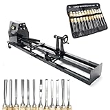 Drechselbank 350W & Schnitzeisen-Set 12tlg. u.a. mit Flachbeitel & Hohlbeitel