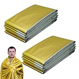 RLXMARTD 2 Pakete Rettungsdecke Gold/Silber 210x160cm Rettungsfolie Wärmedecke Erste Hilfe...