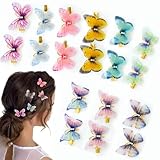 Hurifeng 18 Stück Schmetterling Haarklammern für Mädchen – Bunte, Glitzernde Haarspangen für...