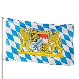 PHENO FLAGS Premium Bayern Flagge 90x150 cm - Extrem Wetterfeste Fahne mit Metall-Ösen und...