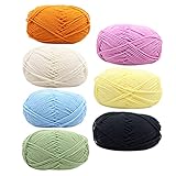 BELLIFFY 7 STK farbiges Strickwollgarn Regenbogen-Strickgarn grobes Baumwollgarn Dickes Wollgarn...