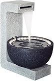 dobar® 96120e Großer Design Gartenbrunnen Juno | Terrassenbrunnen mit LED-Beleuchtung | Wasserfall...