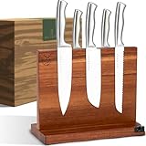 WALDWERK Messerblock magnetisch ohne Messer (31cm) - Messerhalter aus edlem Akazienholz -...