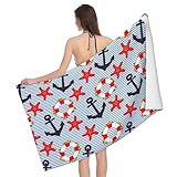 Anchors, Rettungsring Und Seesterne Microfaser Badetuch Sandfeste Microfaser Handtücher Leichtes...