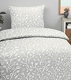 LINKHOFF Bettwäsche-Set 135x200 + 80x80cm 2tlg - Bettwäsche aus 100% Baumwolle - Botanischem Motiv...