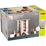 HABA Baustein-System Clever-Up! 3.0, Natur-Bausteine für Kinder ab 1 Jahr, 108 Teile, 306248