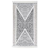 QUAHEAS Teppich Schwarz und Grau 120x180 cm, Baumwolle, Maschinenwaschbar, Wendbar, für Wohnzimmer...