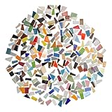 MUELODSIC Unregelmäßige Mosaiksteine Glasstücke Buntes Materialpaket für DIY Bastelprojekte...