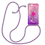YuhooTech Handykette Hülle Kompatibel mit iPhone 5 / 5S / SE Handyhülle Quicksand Glitzer Hülle...