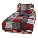 BaSaTex Protex 4 Teilige Winter Bettwäsche Set Fleece Flausch Mikrofaser 135x200 80x80 warme weiche...