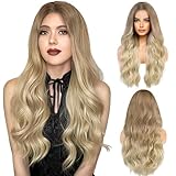 LUFFLOK Lange Gewellt Blond Perücke für Frauen Mädchen 68cm Lange Lockige Volle Perücken Damen...