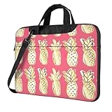 Uusnwaa Klassische schlanke Laptoptasche mit Ananas-Druck, Schultergurt und Griff, ergonomische...