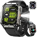 IOWODO Militär Smartwatch Herren 2,01 Zoll | LED Taschenlampe & Kompass | 900mAh/100 Tage Standby |...