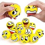 Ainiv Stress Bälle, 12 Stück Stressball, Antistressball für Kinder, Erwachsene, Lächeln Gesicht...