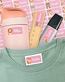 melu kids® Namensaufkleber für Kinder - Kleidung & Gegenstände (50 Stück) Kita/Schule -...