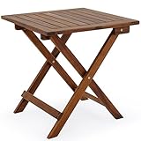 Casaria® Beistelltisch Holz FSC®-Zertifiziert 2 Ablageflächen 80kg Belastbarkeit 45x45cm Balkon...