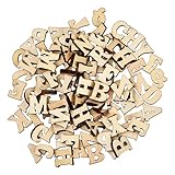 Wisebom 200 Stücke Hölzerne Großbuchstaben, Mini Holz Buchstaben für Wohnkultur Frühkindliche...