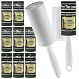 Fusselrolle Tierhaare 10 Rollen VonBueren | +2 Abroller + 2 Hüllen | Fusselrollen für Kleidung |...