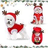 Welpen Weihnachtskleidung Hunde Weihnachtskostüm, Hundekostüm Weihnachten, Hundemantel für Kleine...