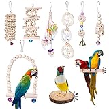 Vogelspielzeug - Papageienspielzeug, 9 Stück Vogelkäfig Schaukelspielzeug, Kauspielzeug Vögel...