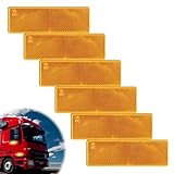 Teuena 6 Stück Katzenaugen Reflektoren Gelb Selbstklebend Anhänger Rückstrahler Reflektor...