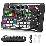 zabeto F998 Live Sound Karte Audio Mixer Podcast, Stimmen Wechsler für Sound Effects Board für...