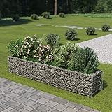 Hommdiy Gabionen Hochbeet Verzinkter Stahl Pflanzkorb Steinkorb Blumenkasten 270×50×50 cm