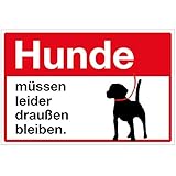 WANDKINGS Hinweisaufkleber für den Innen- und Außenbereich - Hunde müssen leider draußen...