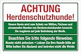 WERBEPUNKT. Schild Herdenschutzhund Hunde anleinen Abstand halten Hinweis 3 mm Alu-Verbund 300 x 200...