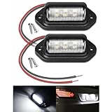 SHUBEIEUMI LED Kennzeichenbeleuchtung, 2PCS 6 SMD LED Kennzeichenleuchte, 12V-24V DC Universal...
