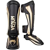 Venum Unisex Elite Boxen Schienbeinschutz, Schwarz / Gold, M