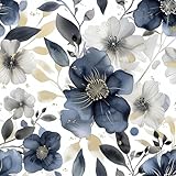 Tapete Einfache Tinte Stil Blume Selbstklebende Tapete 44.5CM x 3M Kontakt Papier Abnehmbar...