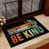 fußmatte innen Sei nett, Hippie-Fußmatte, Willkommensmatte, Einzugsgeschenk