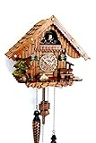 CLOCKVILLA HETTICH-UHREN Schwarzwälder Kuckucksuhr Schwarzwaldhaus Quarzwerk Schindeldach echtes...