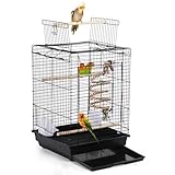Yaheetech Vogelkäfig mit Vogelspielzeuge Wellensittichkäfig Nymphensittiche Fink Papageienkäfig...