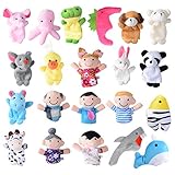 Fingerpuppen Set 21 STK Finger Plüschtier Set Stoff Fingerpuppe Tiere Plüschpuppe Hand Tier...