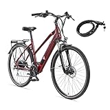 TELEFUNKEN E-Bike Damen Elektrofahrrad Alu 28 Zoll mit 24-Gang Kettenschaltung, Pedelec Trekkingrad...