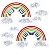 EEEKit 2 Stück Regenbogen-Fensterbilder, Wolken-Fenstersticker Für Glas, Fensterdeko Sonnenfänger...