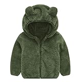AEGJEGVD Plüschjacke Kinder Dicke Full-Zip Fleecejacke Für Herbst Und Winter Kinderjacke Mit...
