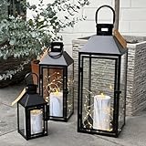 Mojawo 3er Set Gartenlaterne Windlicht Laterne Laternen Metalllaterne Set Dekoration Außen Metall...