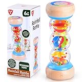 PLAY Regenmacher Rassel Baby Holz, Montessori Spielzeug Baby Rassel Regenmacher Stick Montessori...