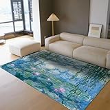 SHUODAOCO Wasserlilie waschbarer Teppich 180x240cm große weiche Teppiche für das Wohnzimmer...