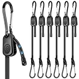 Verstellbar Spanngummi mit Karabiner Haken, 6 Stück Expander mit Karabiner, Überlegen Gummispanner...
