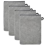 XIASHENG 4 Stück Waschlappen,Waschhandschuhe,Baumwolle,Seiftücher mit...