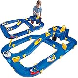 BIG - Waterplay Niagara - Wasserbahn blau, 130 x 90 x 22cm große Bahn, mit 3 Booten, Wasserflugzeug...