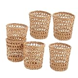 LIFKOME 6 Stück Teiliges Handgefertigte Rattan Glasbecher Schutzhüllen Hitzebeständige...