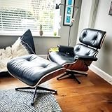 BloomBirch Echtleder-Entspannungssessel mit Fußhocker, moderner Fernsehsessel, drehbarer...